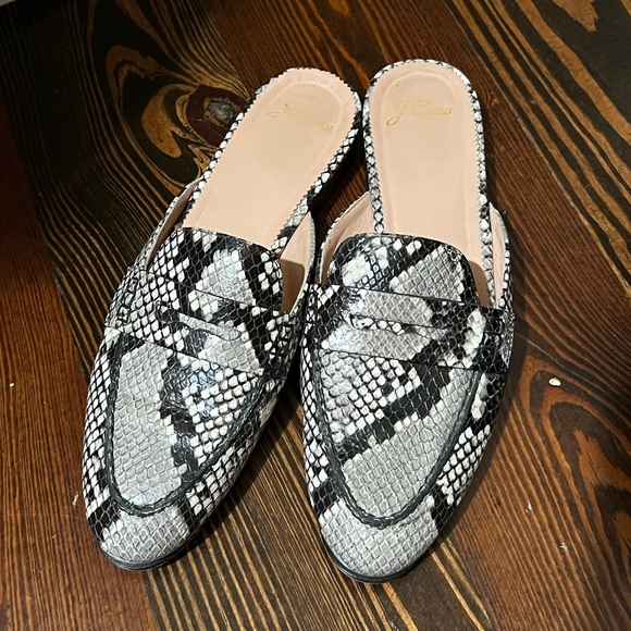 JCrew Academy penny loafer mules in snake-
embossed leather - Picture 6 of 6